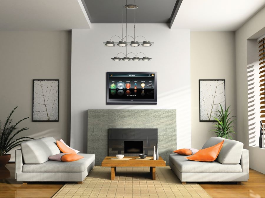 A living room powered by an ELAN home automation system.