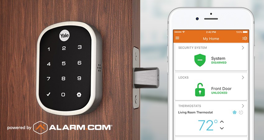 a smart lock system controlled by a smartphone 